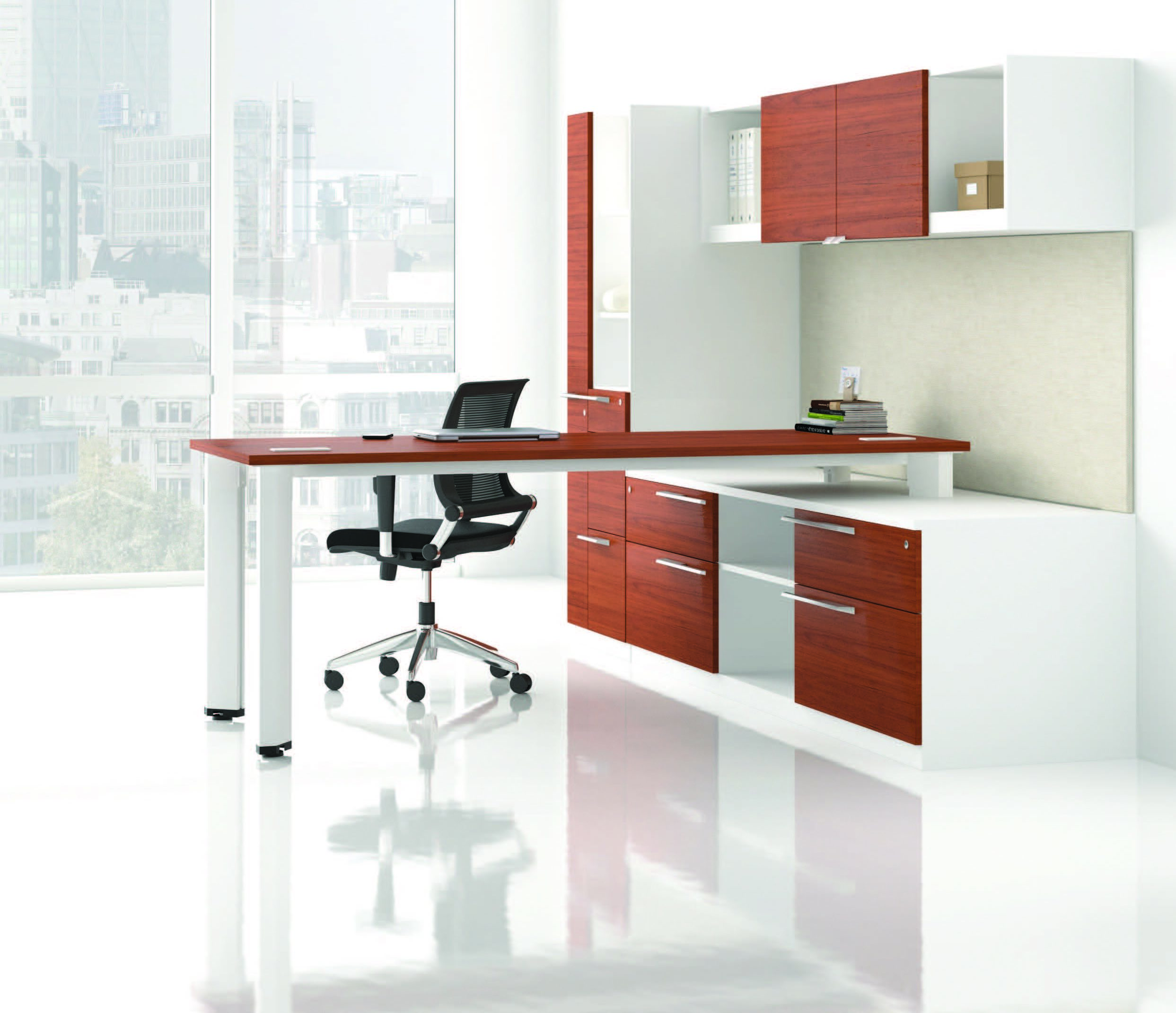 White and Red Office Area
