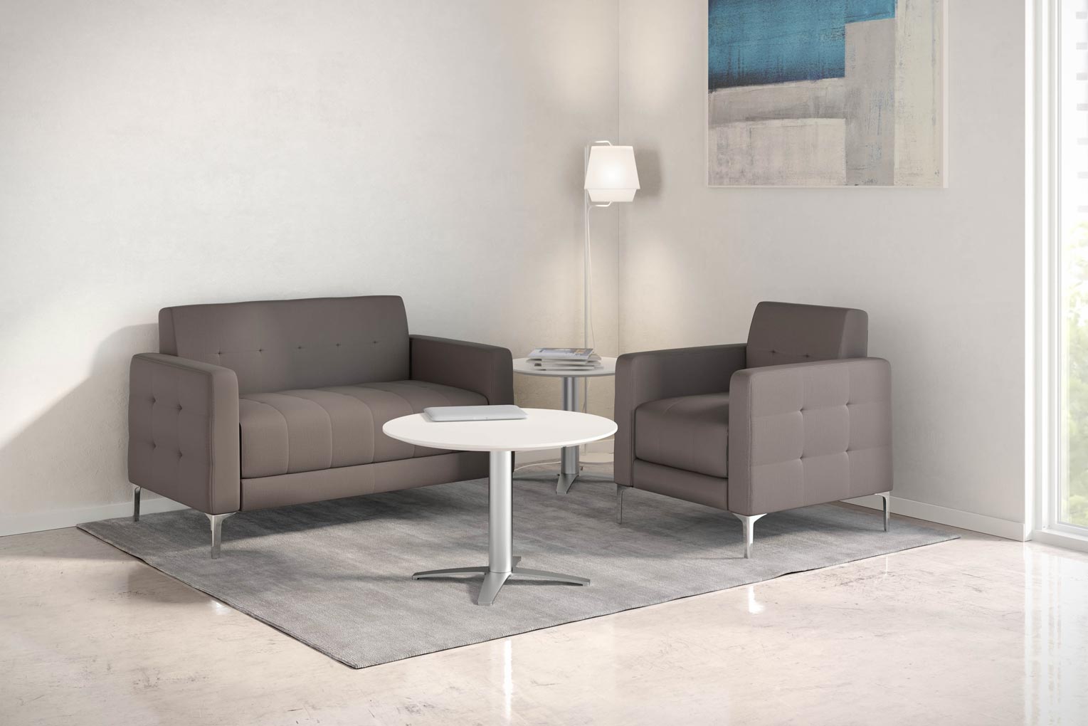 Gray Seating in Lounge Area
