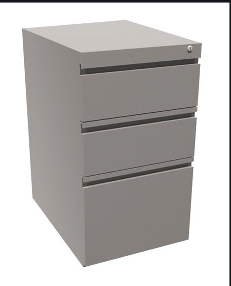 Gray file cabinets in office space